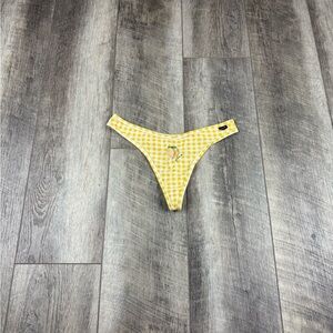 VS Yellow Checker Ribbed Thong